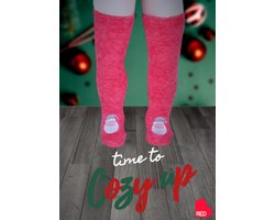 Kerst Sokken -Giftbox - Roze - Kerstman - One Size -- Kerstcadeau - Kerstsokken - Kerstboom - Cadeau - Feestdagen - Christmas - Kinder sokken - Winter sokken - Winter kleding - Oud en Nieuw - Gift - Giftbox - Present - Peuter - Warmhoudend