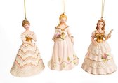 3x Ornament Prinsessen 7x6x10cm