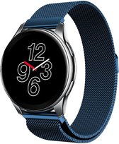 Milanees Smartwatch bandje - Geschikt voor  OnePlus Watch Milanese band - blauw - Strap-it Horlogeband / Polsband / Armband
