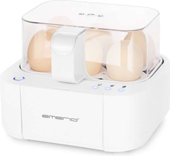 Emerio EB-115560 – Smart Eierkoker Nederlandstalig - Capaciteit Voor 6 Eieren - Opbergruimte Voor Maatbeker - BPA Vrij Materiaal - Emerio