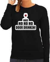 Niks ho ho ho wijn doordrinken foute Kersttrui - zwart - dames - Kerstsweaters / Kerst outfit M