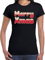 Merry xmas fout Kerst t-shirt - zwart - dames - Kerstkleding / Kerst outfit S