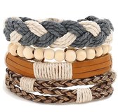 Armbandenset voor heren- Verstelbaar- 4 stuks-Musthaves