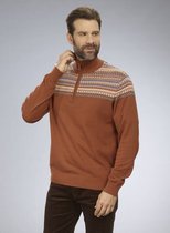 Trui met Noors motief, kleur bruin, maat L