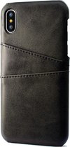 Mobiq - Leather Snap On Wallet iPhone X/XS Hoesje - zwart