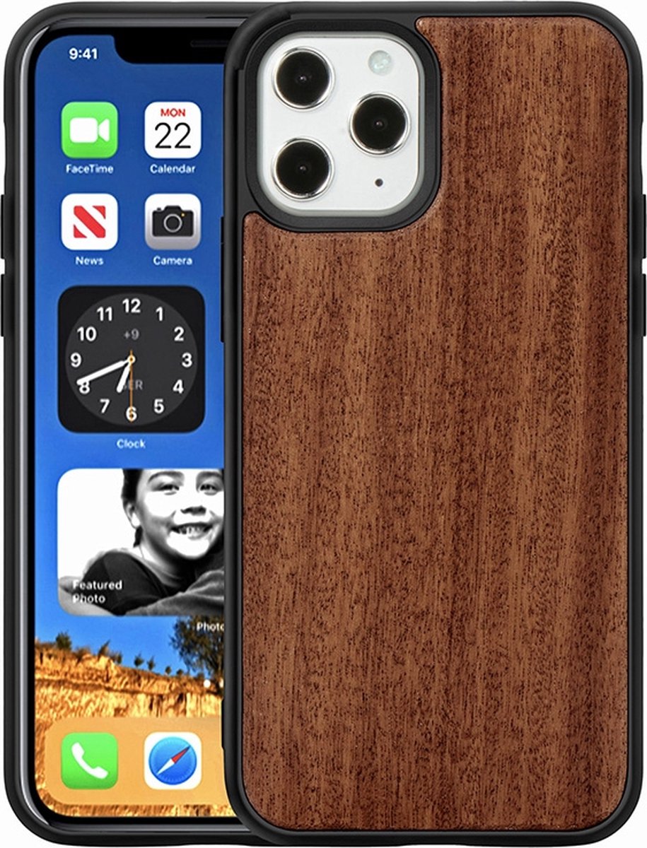 Mobiq - Houten Hoesje iPhone 12 Pro Max - palisander