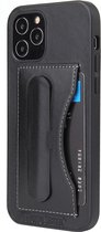 Mobiq Leather Click Stand Case iPhone 12 Mini 5.4 inch | Backcover met standaard | Leder look bekleding | Schokbestendig