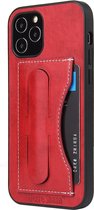 Mobiq Leather Click Stand Case iPhone 12 Mini 5.4 inch | Backcover met standaard | Leder look bekleding | Schokbestendig