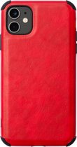 Mobiq Rugged PU Leather Case iPhone 12 | iPhone 12 Pro | Extra stevig Rugged hoesje PU leer | Backcover voor Apple iPhone 12 / 12 Pro (6.1 inch) | Beschermhoesje TPU / PU leder | T
