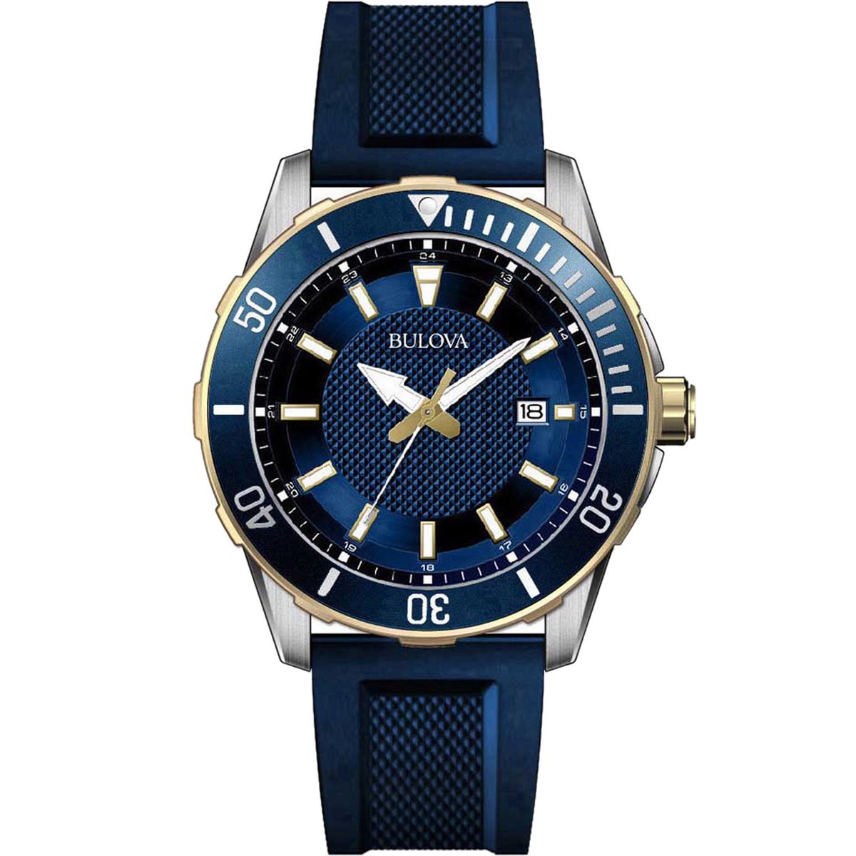 BULOVA 98B345 - Horloge - Siliconen - Blauw - 44 mm