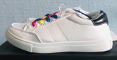 Cincinati City Fashion Sneakers wit/zwart, maat 36, regenboogveters