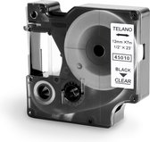 TELANO® Plastic Labels D1 45010 voor Dymo LabelManager - Zwart op Transparant - 12 mm x 7 m - S0720500 Label Tape - 1 stuk