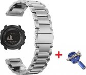 Luxe Metalen Armband Bandje Geschikt Voor  Suunto 7/9/9 Baro / D5 / Spartan Sport Wrist HR - Schakel Polsband Strap RVS - Watchband Met Horlogeband Inkortset - Stainless Steel Horloge Band - 