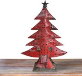 green-goose Kerstboom | 60 x 40 cm | Industrieel | Recycled Metaal | Duurzaam | Rood