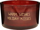 SOJAKAARS - WARM WISHES AND HOLIDAY KISSES - ROOD - GEUR: WINTER WOOD