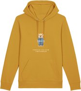 Indigo Island Amsterdam - Premium Hoodie - Signature Teddybeer- Oker - Maat S