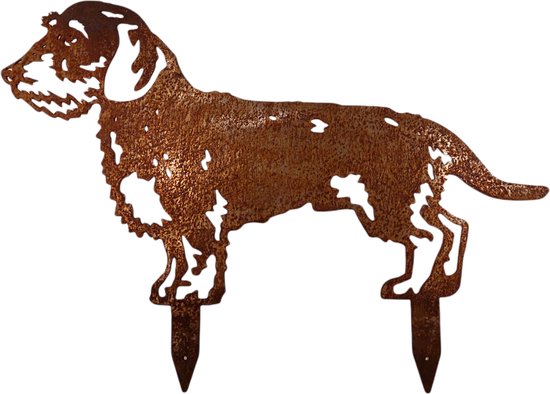 Metalendier - Tuinbeeld - Teckel - Cortenstaal - 63 x 35 cm - NL fabrikaat