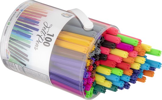 100 Viltstiften in opberg box | 100 Stiften | Stiften kinderen | Stiften | Kleuren | Tekenen | Kleuren voor kinderen | Creatief voor kinderen | Speelgoed kinderen vanaf 3 jaar | Speelgoed meisjes - Grafix