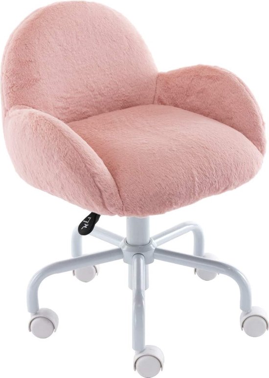Lam lenen werkelijk Monkey's Kinderbureaustoel - Bureaustoel Voor Kinderen - Voor Meisjes - Roze  - Fluffy... | bol.com