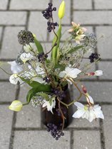 Seta Fiori - Cheeta vaas - Tulpen boeket - Zijden Bloemen Kunstboeket - Kunstbloemen - Boeket voor Binnen - 50cm - Lente