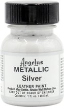 Angelus Leather Acrylic Paint - textielverf voor leren stoffen - acrylbasis - Metallic  Zilver - 29,5ml