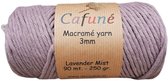 Cafuné Macramé Garen-3mm-90m-250g-Lavender-Uitkambaar-Gerecycled Katoen- Enkel Gedraaid