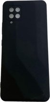 Siliconen back cover case - Geschikt voor Samsung Galaxy A12 - TPU hoesje zwart