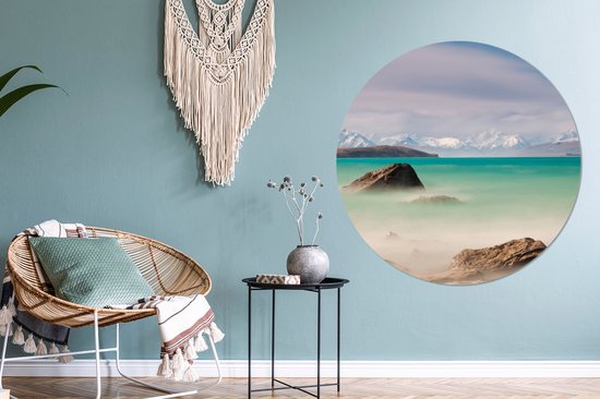 Cercle mural - Cercle mural Indoor - ⌀ 150 cm - Plastique - Montagnes - Water - Nouvelle-Zélande