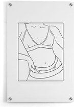 Walljar - Vrouwelijk lichaam - Muurdecoratie - Plexiglas schilderij