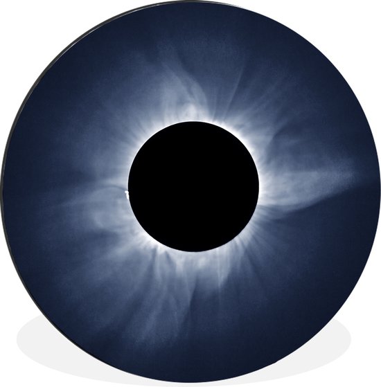 WallCircle - Wandcirkel - Muurcirkel - Blauwe tinten bij de zonsverduistering - Aluminium - Dibond - ⌀ 30 cm - Binnen en Buiten