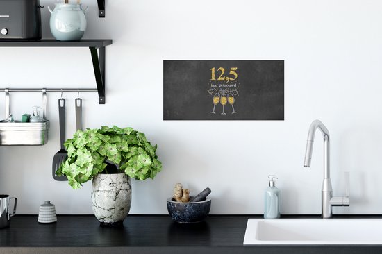 Stickers Stickers muraux - Marié 12,5 ans - Proverbes - Citations - Or - Anniversaire - 40x20 cm - Feuille adhésive