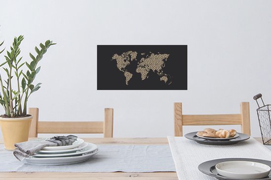 Stickers muraux - Carte du Wereldkaart - Imprimé Léopard - Animaux - 40x20 cm - Film Adhésif