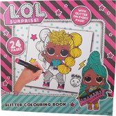 LOL Surprise glitterboek kleurboek - Meisje met staartjes blond / meisje met blauw haar - Multicolor - Karton / Papier - 21 x 21 cm - 24 vel