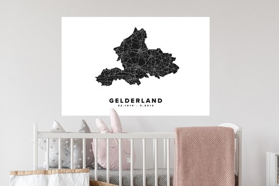 Stickers muraux - Film autocollant - Gueldre - Nederland - Plan d'étage - 90x60 cm - Film adhésif - Stickers muraux Chambre d'enfant - Papier peint autocollant