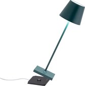 Zafferano - Poldina Pro hoog - Donker groen -H38cm - Ledlamp - Terraslamp - Bureaulamp – Tafellamp – Snoerloos – Verplaatsbaar – Duurzaam - Voor binnen en buiten – LED - Dimbaar -