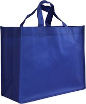 Shopper Bag - 10 stuks - Blauw - 32 x 25 x 12cm - Non Woven - Shopper tas