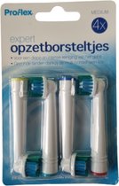 Proflex | Opzetborsteltjes voor Oral-B tandenborstel | Medium | Elektrische tandenborstel | 4 stuks | Tanden poetsen
