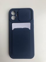 Hoogwaardige  TPU back cover - Geschikt voor iPhone 11 - Camera beschermd - Siliconen back cover - met vakje voor pasje / Blauw