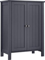 Badkamermeubels, vrijstaande badkamermeubels, opbergkast met 2 deuren, met 2 verstelbare planken, grijs BCB60GY