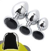 Seducta - Buttplug Metaal - 3-delige Anaal Plug Set voor Mannen en Vrouwen