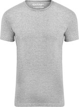 Garage 201 - Bodyfit T-shirt ronde hals korte mouw grijs melange L 80% katoen 15% viscose 5% elastan