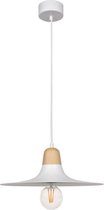 Platte hanglamp - Metaal - H 100 cm - Mat wit