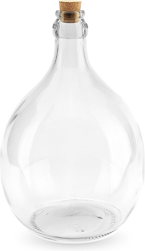 draai levend Bonus Glazen terrarium fles 5 liter met kurk - decoratievaas -↑ 33,5 cm - Ø 22 cm  | Stekkie | bol.com