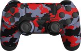 PS4 Controller Skin Camouflage - Foxx Decals® Stevig & duurzaam - Rood