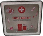 Opbergtrommel ''First Aid Kit'' - Rood / Wit - Metaal / Kunststof - 23 x 22 x 9 cm