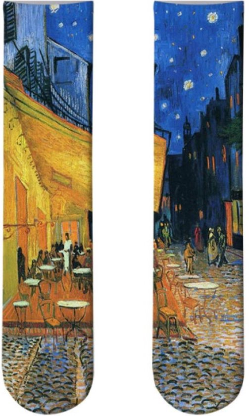 Vincent van Gogh sokken Nederland souvenir Terras bij nacht / Terrasse du café le...