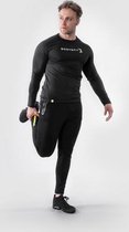 Body & Fit Hero Motion T Shirt - Sportshirt met Lange Mouwen - Fitness Shirt Mannen - Sporttop Heren - Zwart - Maat L