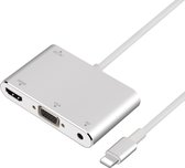 3 in 1 multifuctionele Lightning Kabel Hub naar HDMI Adapter FULL HD + VGA + AUX Audio – Apple Iphone / Ipad – Lightning Hub