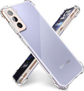 Samsung Galaxy S21 hoesje - Transparante shock proof gel case met verstevigde hoeken - Volledig doorzichtig - GSM Hoesje - Telefoonhoesje Geschikt Voor Samsung Galaxy S21
