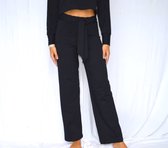 Stijlvolle zwarte broek met wijde pijpen  | high Waist | pantalon M